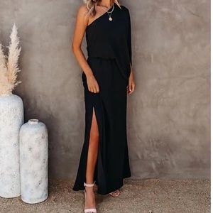 One Shoulder Maxi Dress